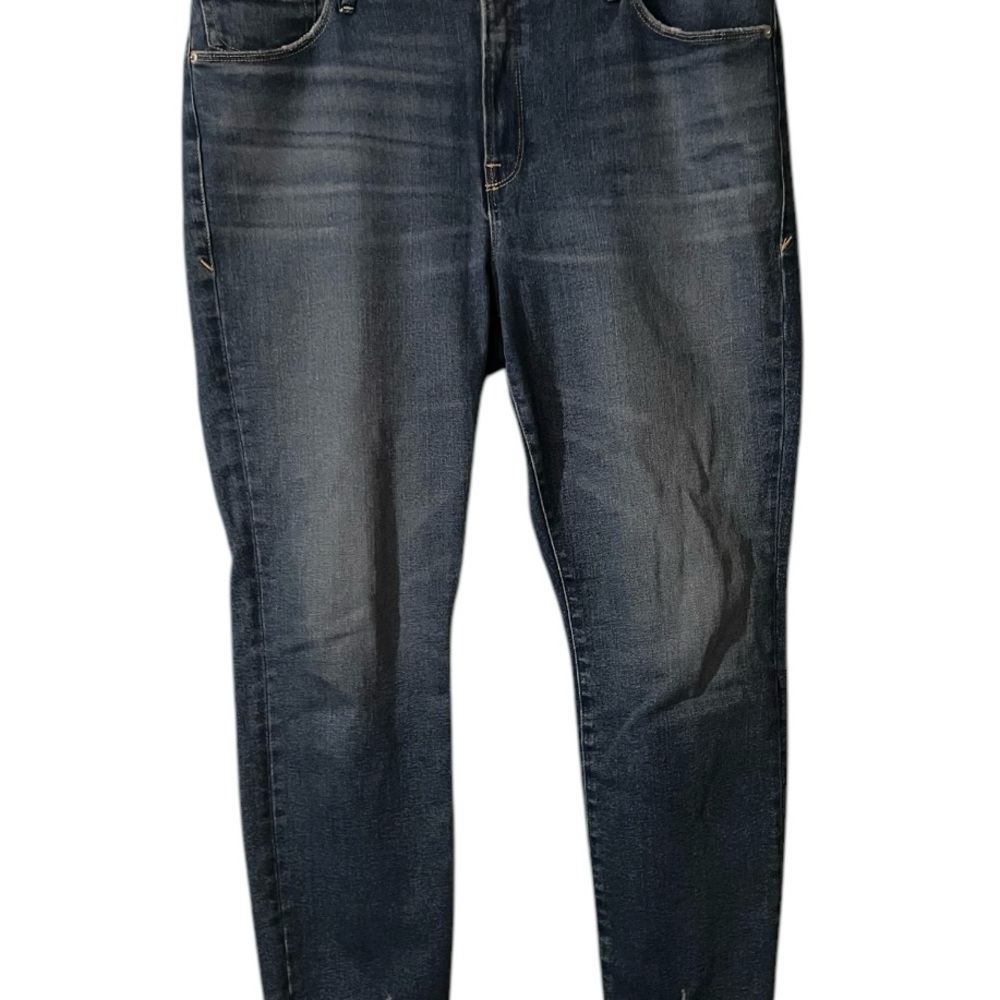 Good American High Rise Blue Jeans with‎ Vintage Fading